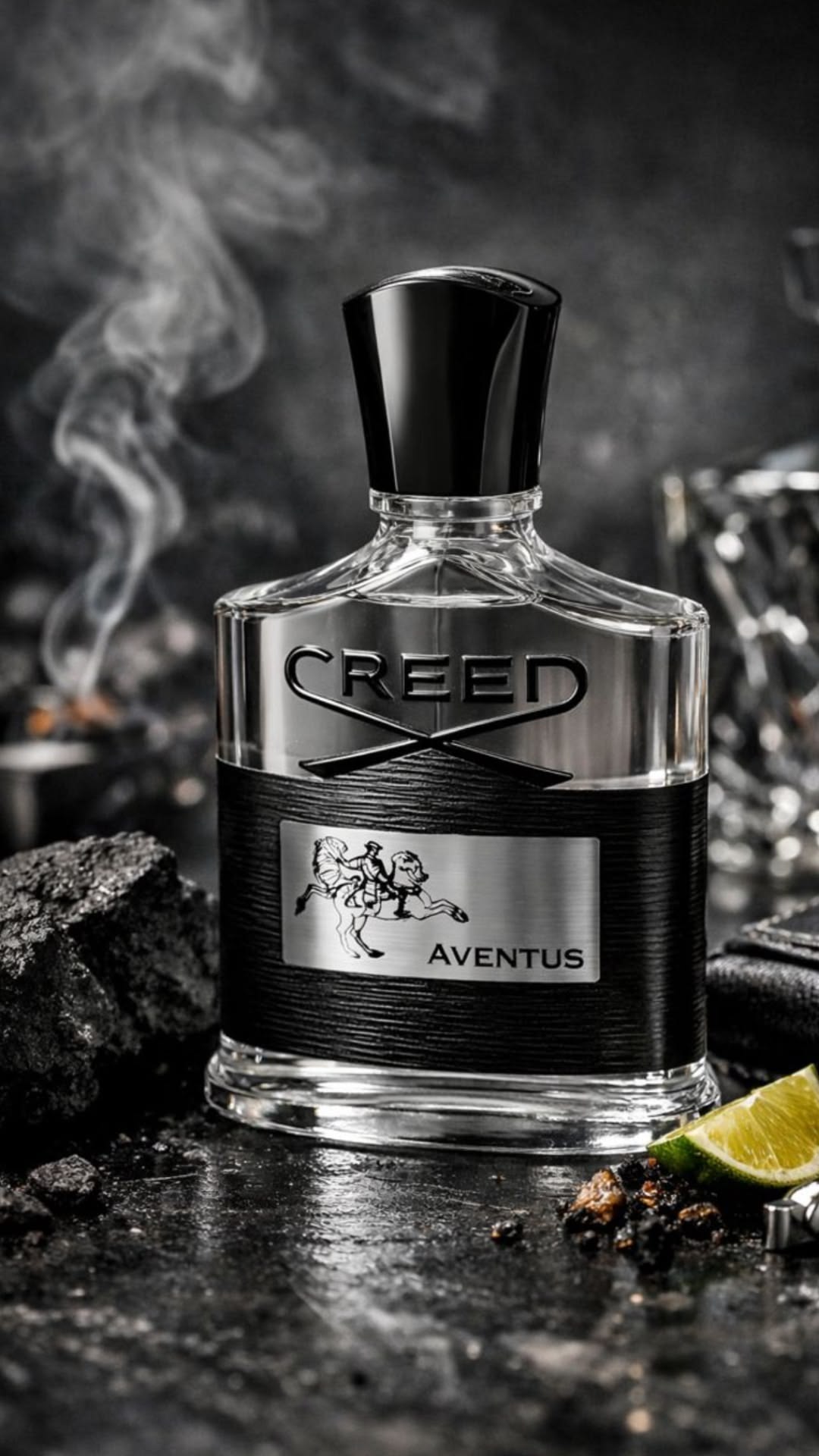 Perfume inspirado en Aventus en frasco negro con caja, presentación de 100 ml