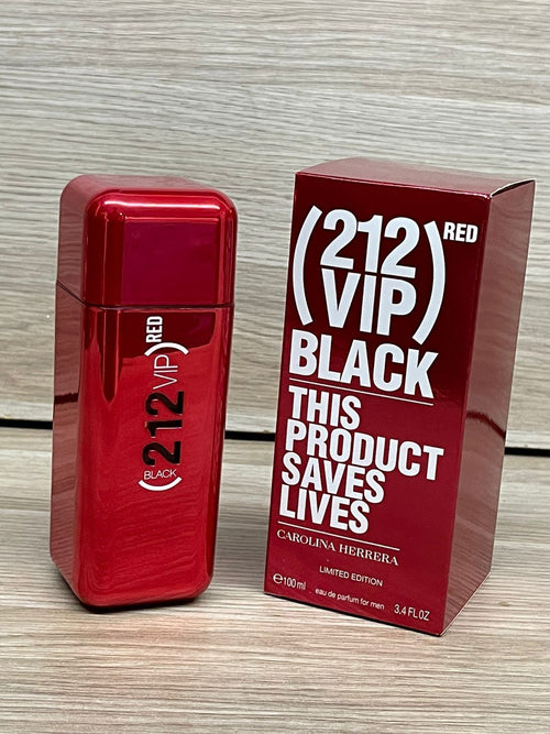 Perfume inspirado 212 VIP Red Black de 100 ml con frasco y caja roja