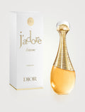 Frasco dorado y caja de J’adore Eau de Parfum de 100 ml