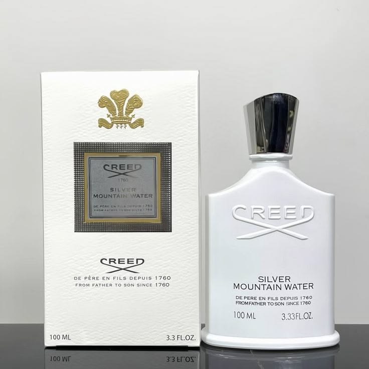 Frasco y caja de Silver Mountain Water de 100 ml