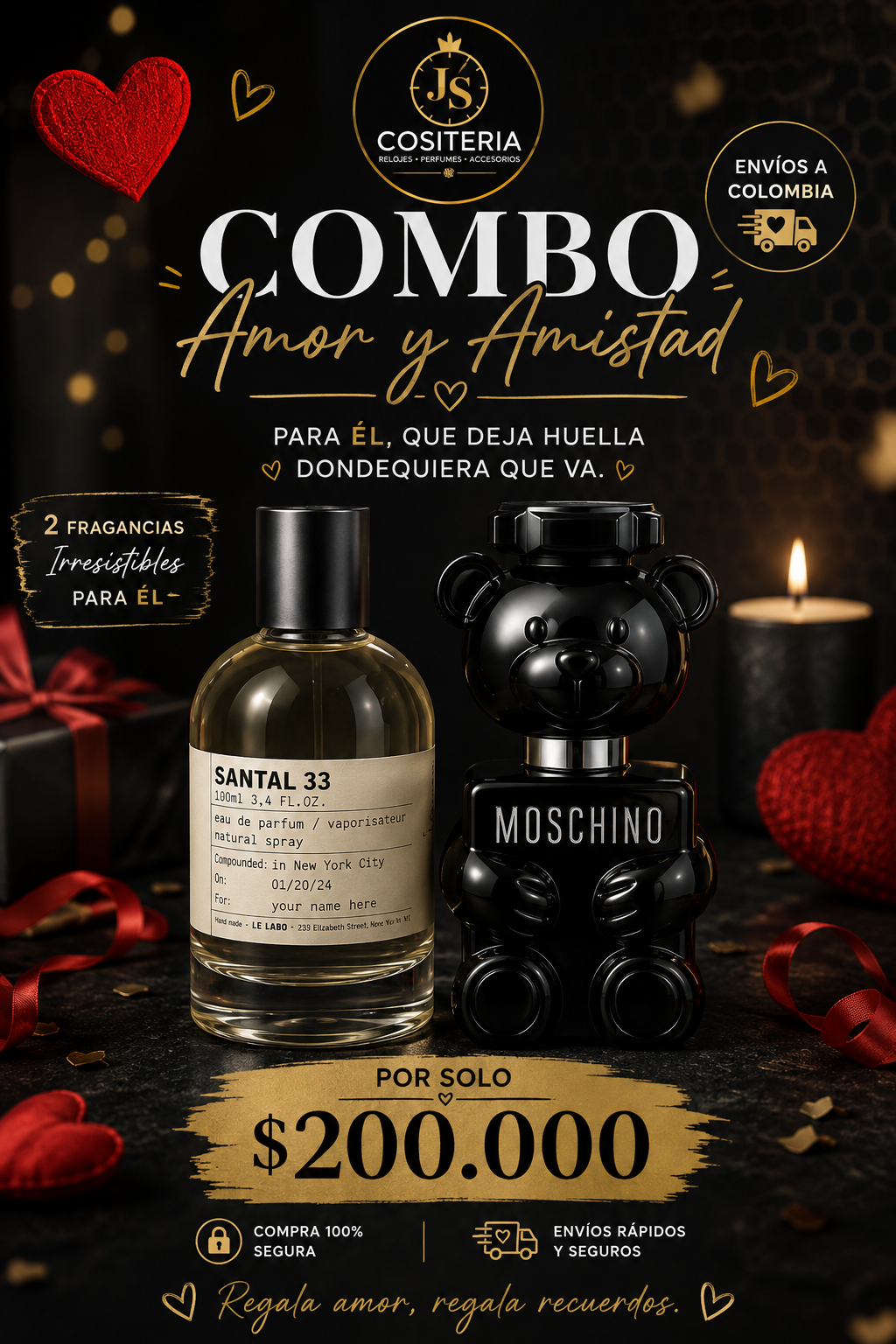 Combo Amor y Amistad Para Él — Santal 33 y Moschino Toy Boy