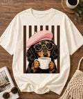 Camiseta Dachshund Coffee Paris