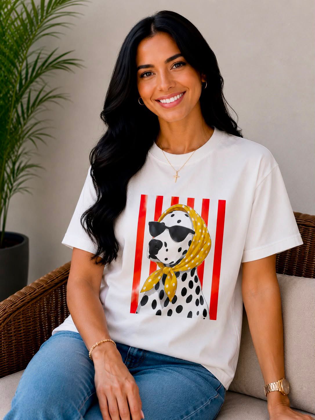 Camiseta Dalmatian Yellow Scarf