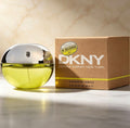 DKNY Be Delicious EDP 100ml frasco esfera verde con tapa plateada