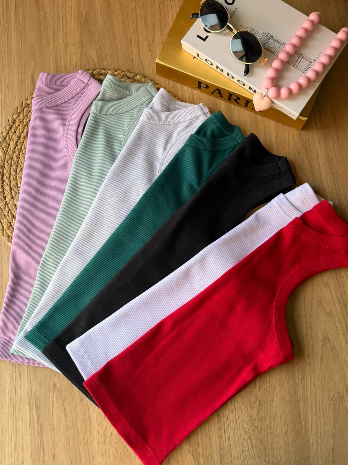 Blusas manga sisa de tela rib en varios colores