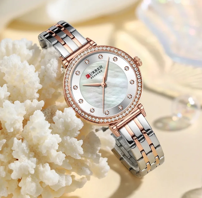 Reloj Curren Dama 9087 - Bicolor Oro Rosa/Plata