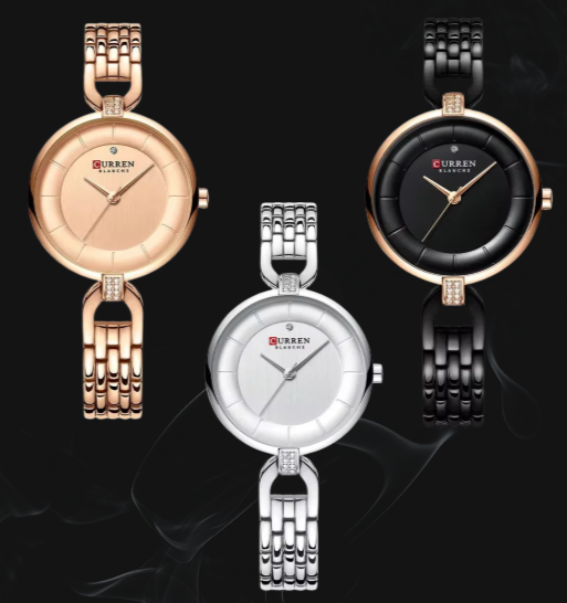 Reloj Curren Dama Ref. 9052 - Rosado, Negro y Plata