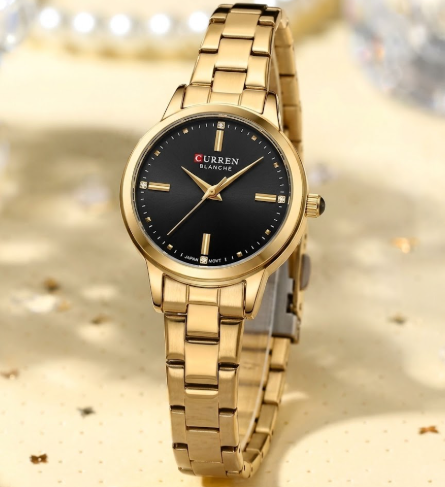 Reloj Curren Dama 9094 - Dorado Negro esfera negra